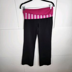 Lululemon Astro Pant Luon Size 8 Black‎ Raspberry Micro Macro Stripe Raspberry
